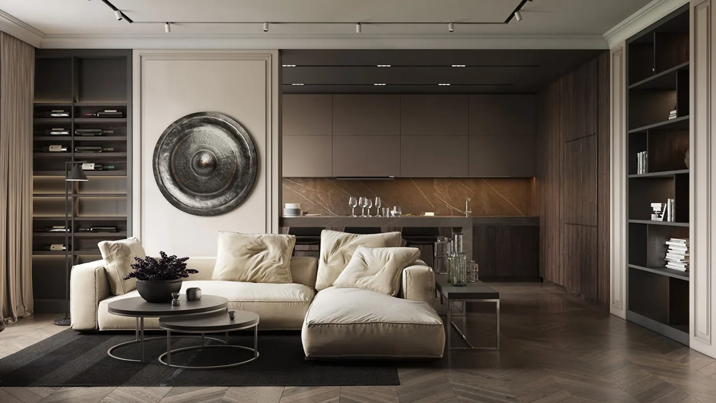 Modern interior prepared for real estate marketing